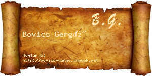 Bovics Gergő névjegykártya